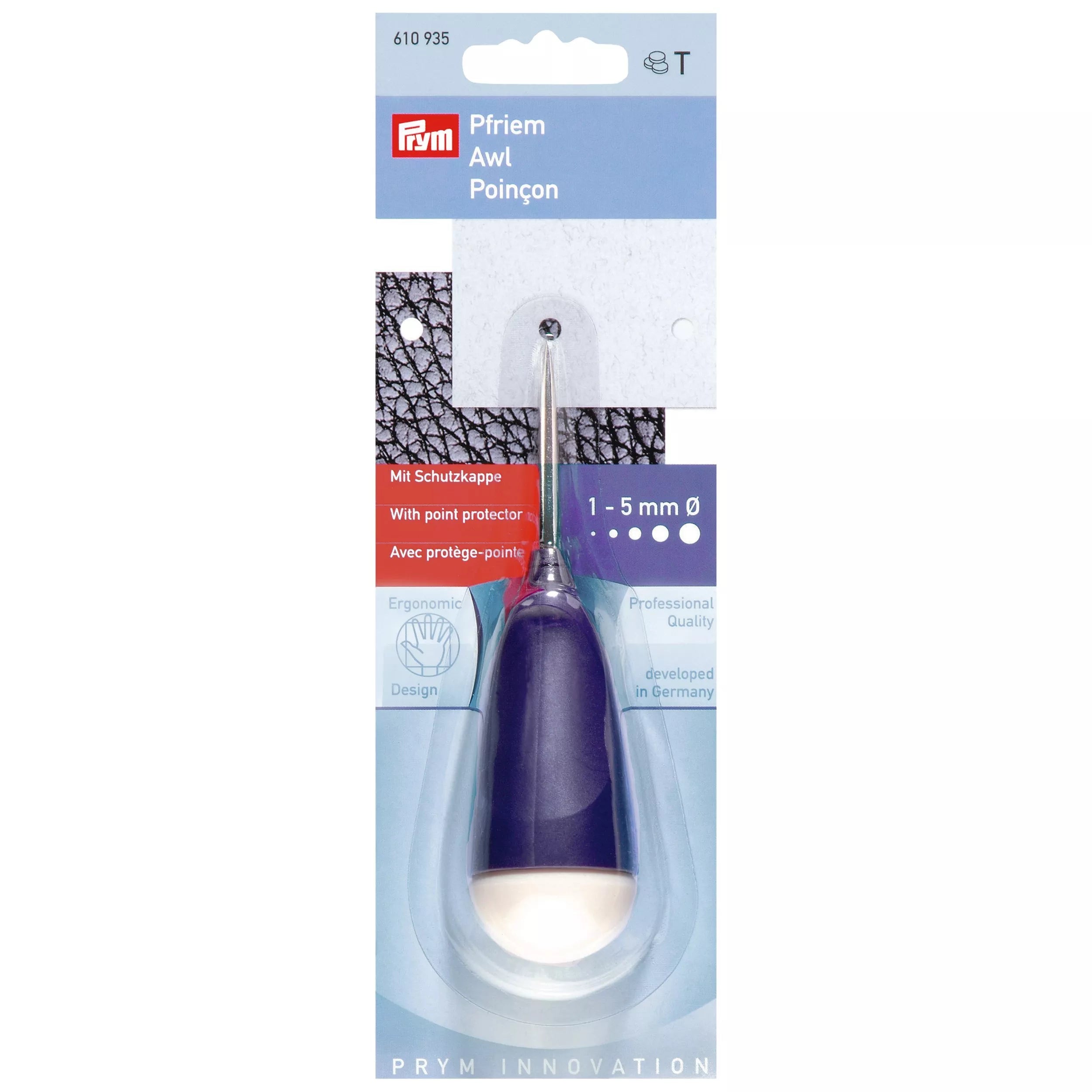 Prym ergonomic awl 1-5mm, UK version