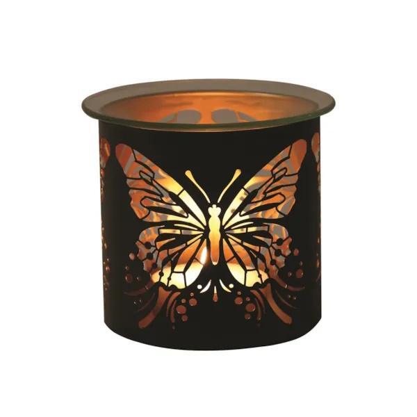 Aroma black butterfly 3-in-1 tealight holder and wax melt burner (British brand)