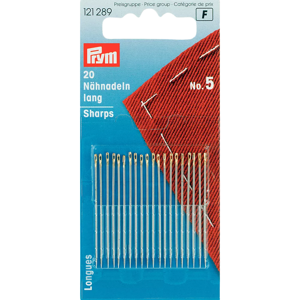 Prym hand sewing needles size 5 pack of 20, imported from the UK