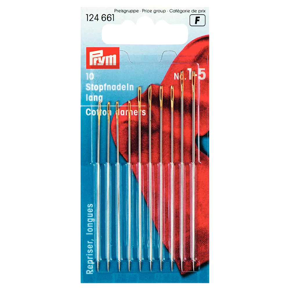 Prym long darning needles pack of 10 sizes 1-5, UK version