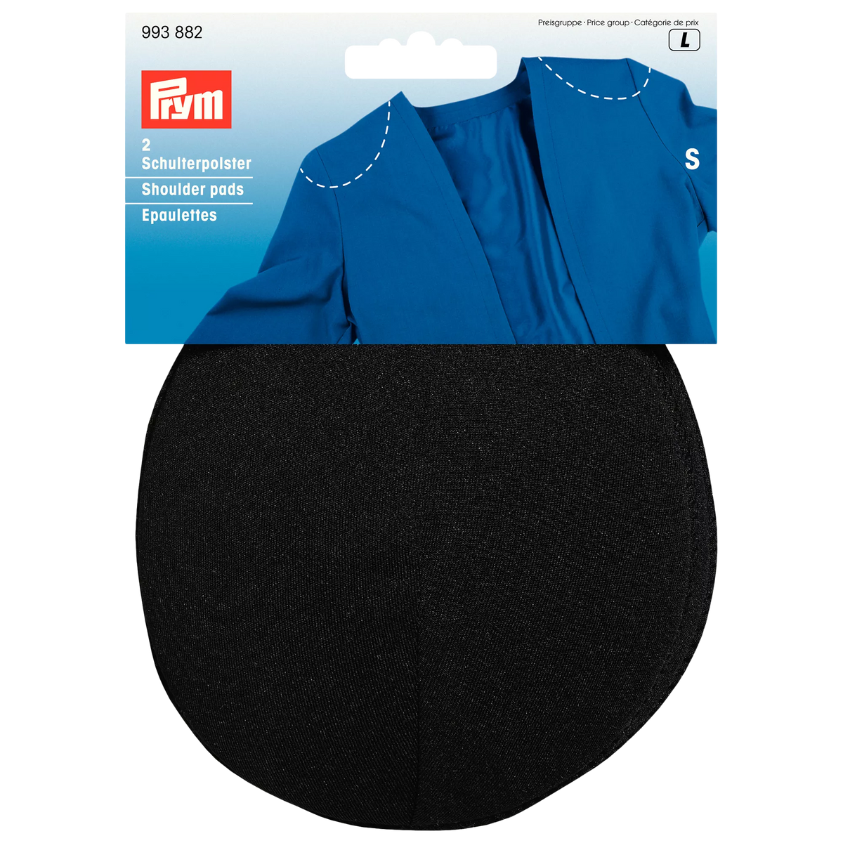 Prym raglan small shoulder pads pack of 2, imported from the UK