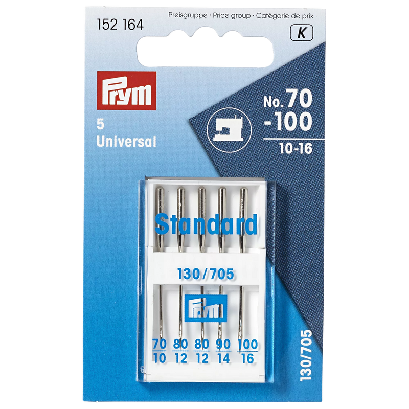 Prym sewing machine needles 5 pack sizes 70-100 - British product