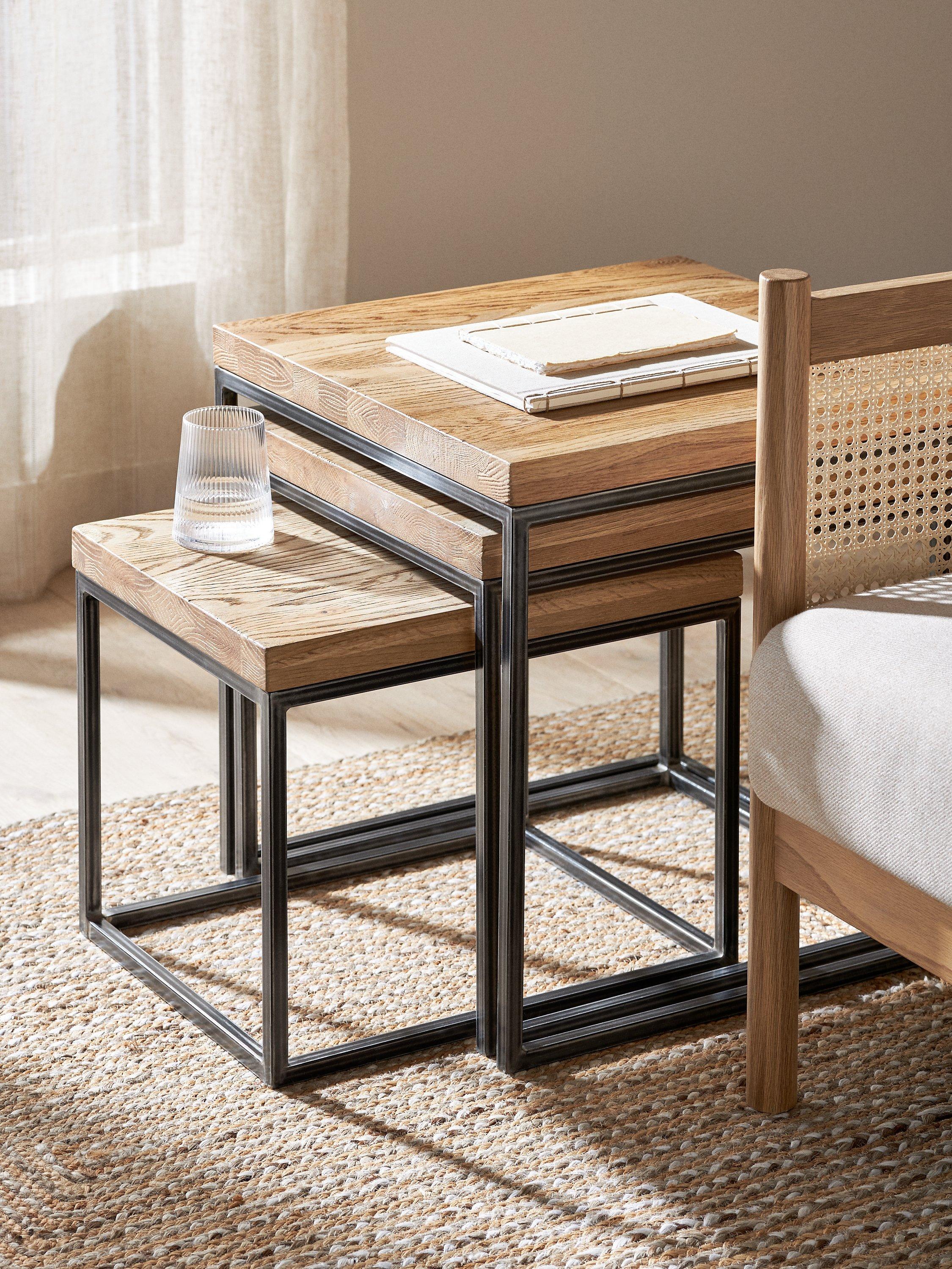 John Lewis Calia solid oak nesting tables - British product