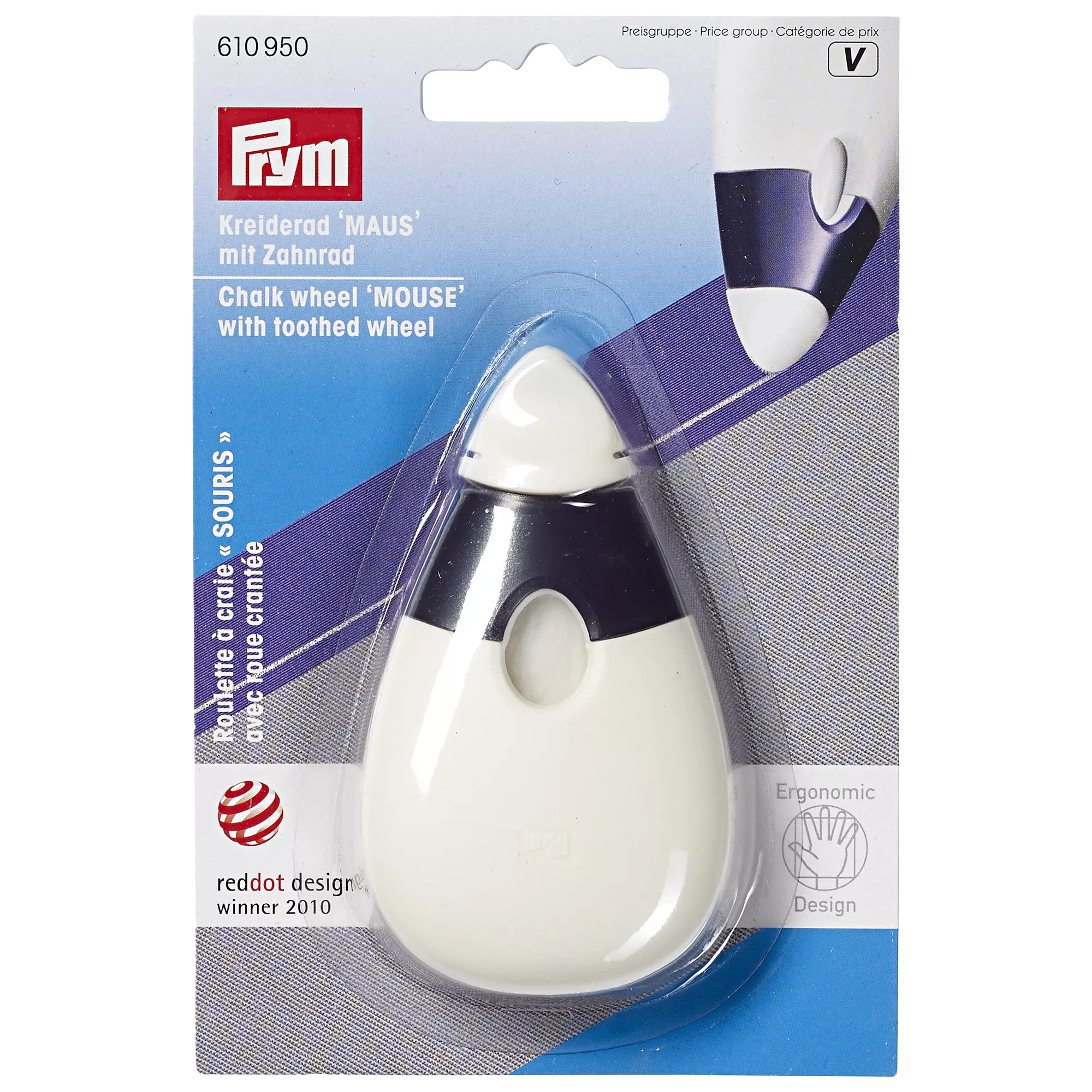 Prym ergonomic chalk wheel mouse for sewing, imported from the UK