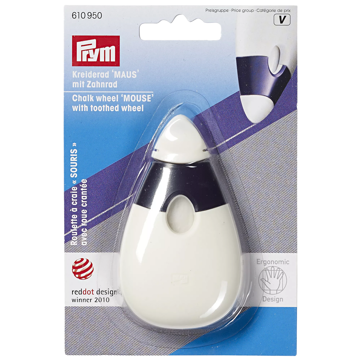 Prym ergonomic chalk wheel mouse for sewing, imported from the UK