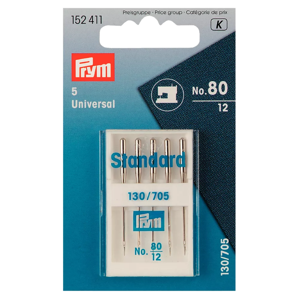 Prym universal sewing machine needles size 80 pack of 5, UK version