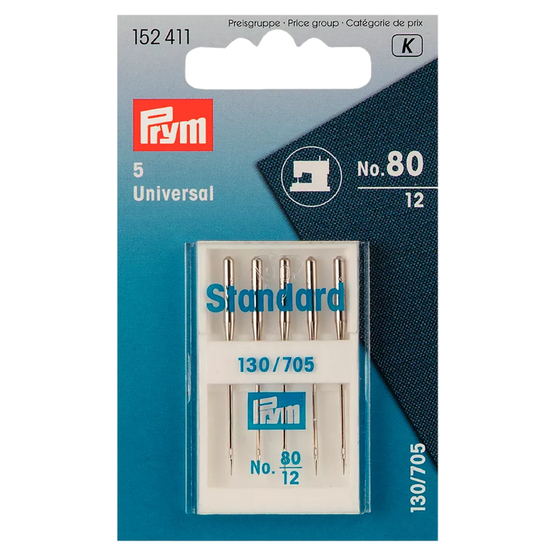 Prym universal sewing machine needles size 80 pack of 5, UK version