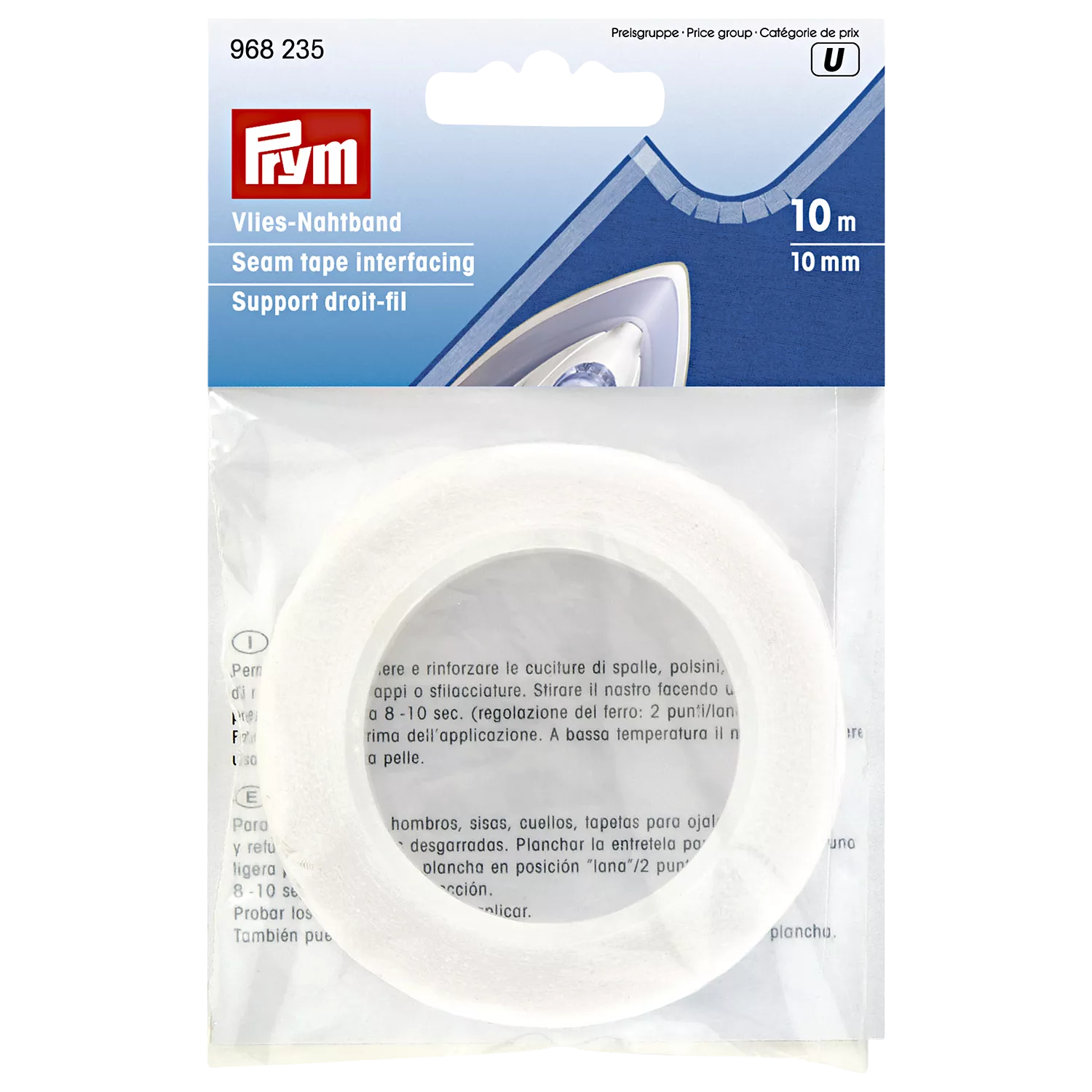 Prym seam tape interfacing 10m x 10mm (British brand)