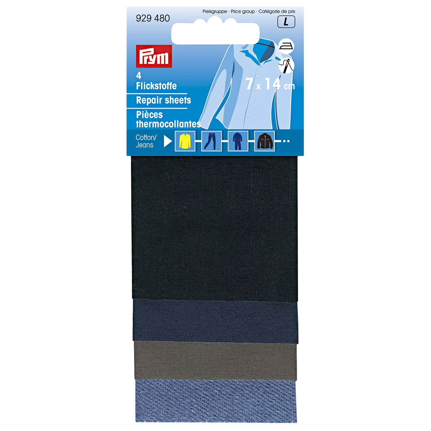 Prym assorted iron-on patches pack of 4 (British brand)
