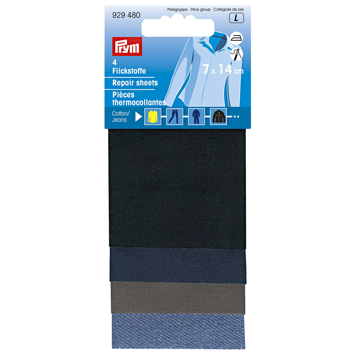 Prym assorted iron-on patches pack of 4 (British brand)