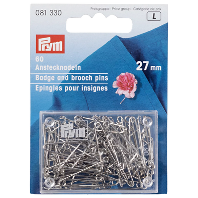 John Lewis Prym Badge and Brooch Pins, 60 Pack, 27mm, Silver- Buy online at McGrocer