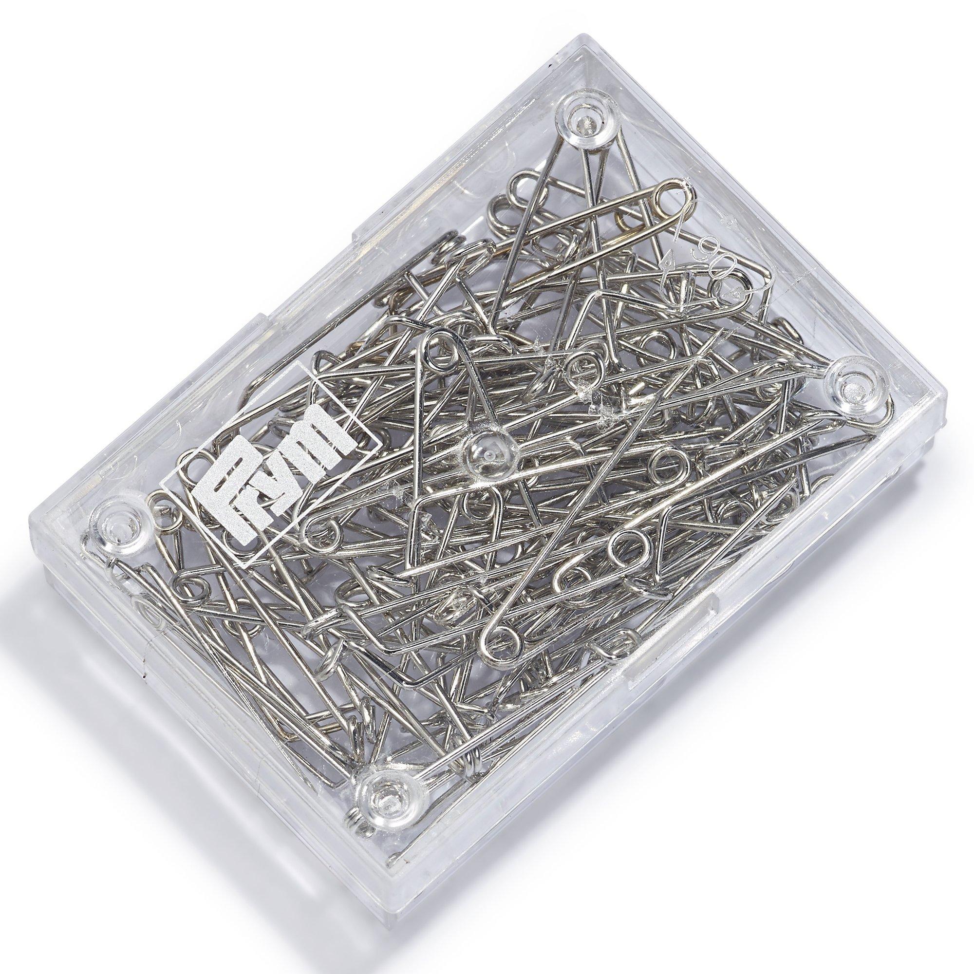 Prym badge and brooch pins 27mm silver 60 pack (British brand)