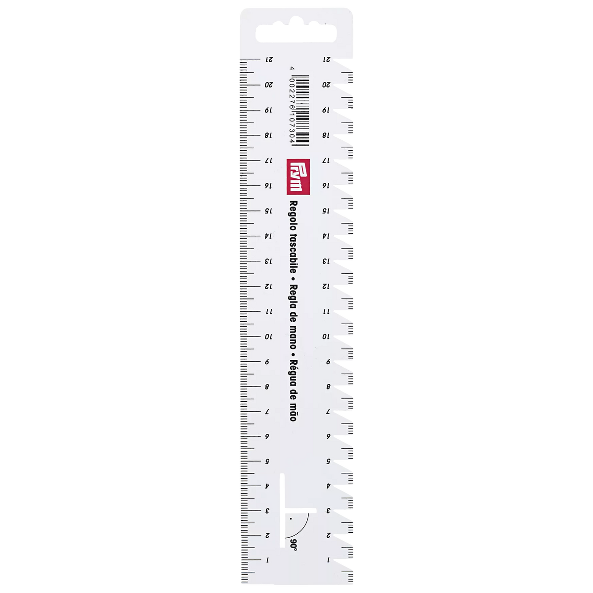 Prym white plastic hand gauge with cm-scale - British product