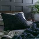 Habitat faux shearling cushion in navy 50x50cm, UK version