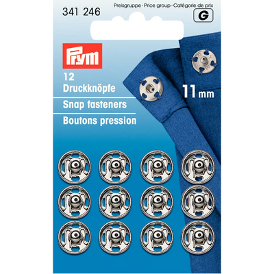 John Lewis Prym Sew-on Snap Fasteners Silver 11mm- Buy online at McGrocer