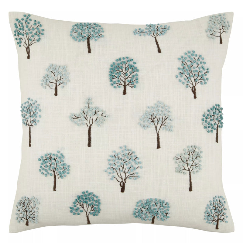 John Lewis Mini Trees Cushion, Duck Egg