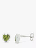 Nina B Sterling Silver Amethyst Heart Stud Earrings