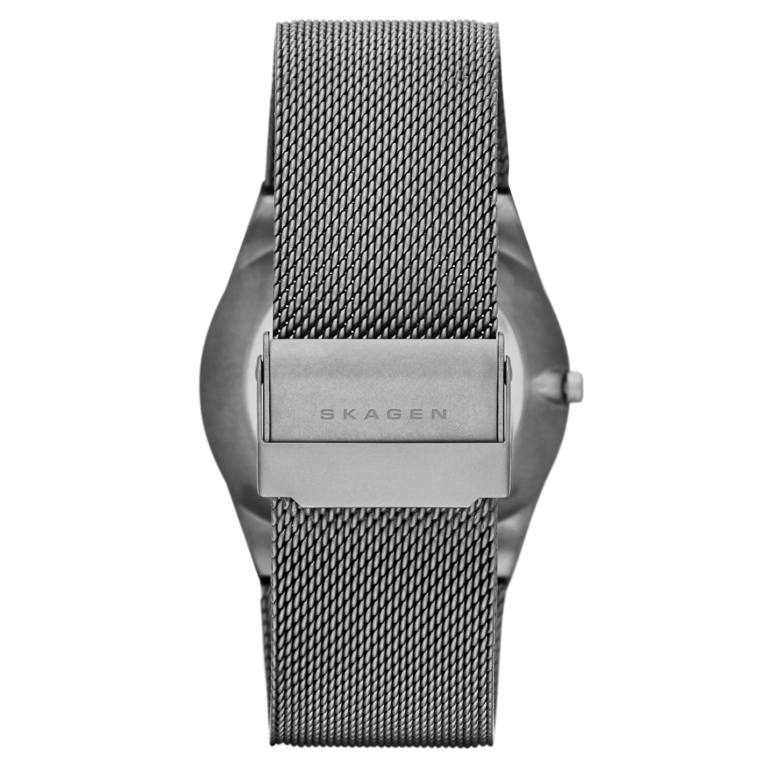 Skagen Aktiv men's titanium mesh watch grey dial (British brand)