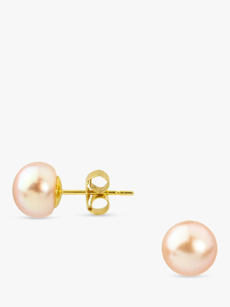 E.W Adams 9ct yellow gold freshwater pearl stud earrings, UK version
