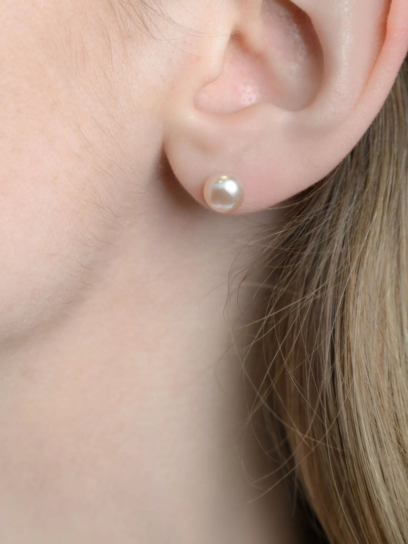 E.W Adams 9ct yellow gold freshwater pearl stud earrings, UK version