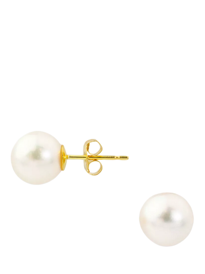 John Lewis E.W Adams 18ct Yellow Gold Cultured Pearl Stud Earrings, White- Buy online at McGrocer