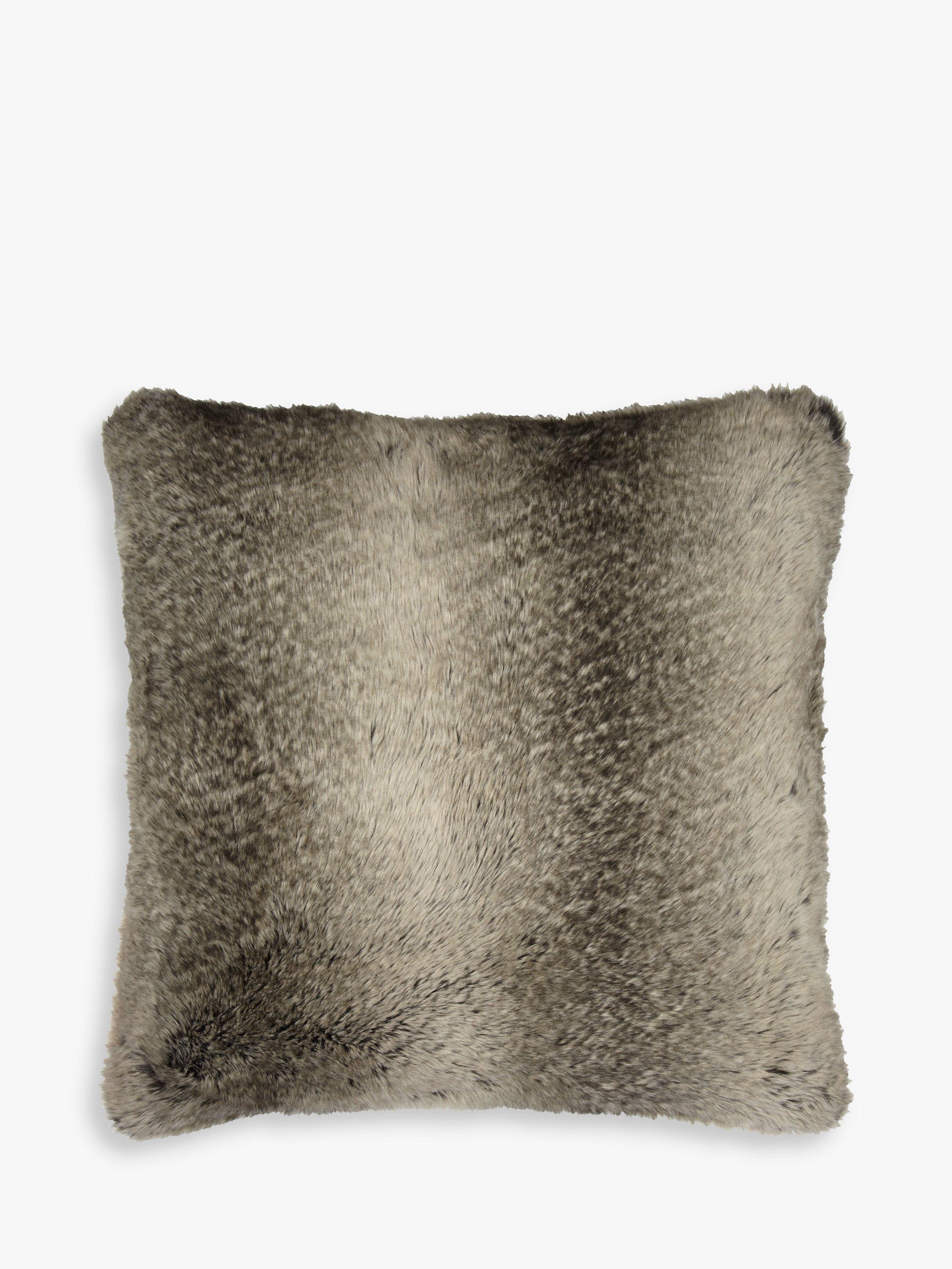 John Lewis faux fur cushion in mocha ombre, UK version