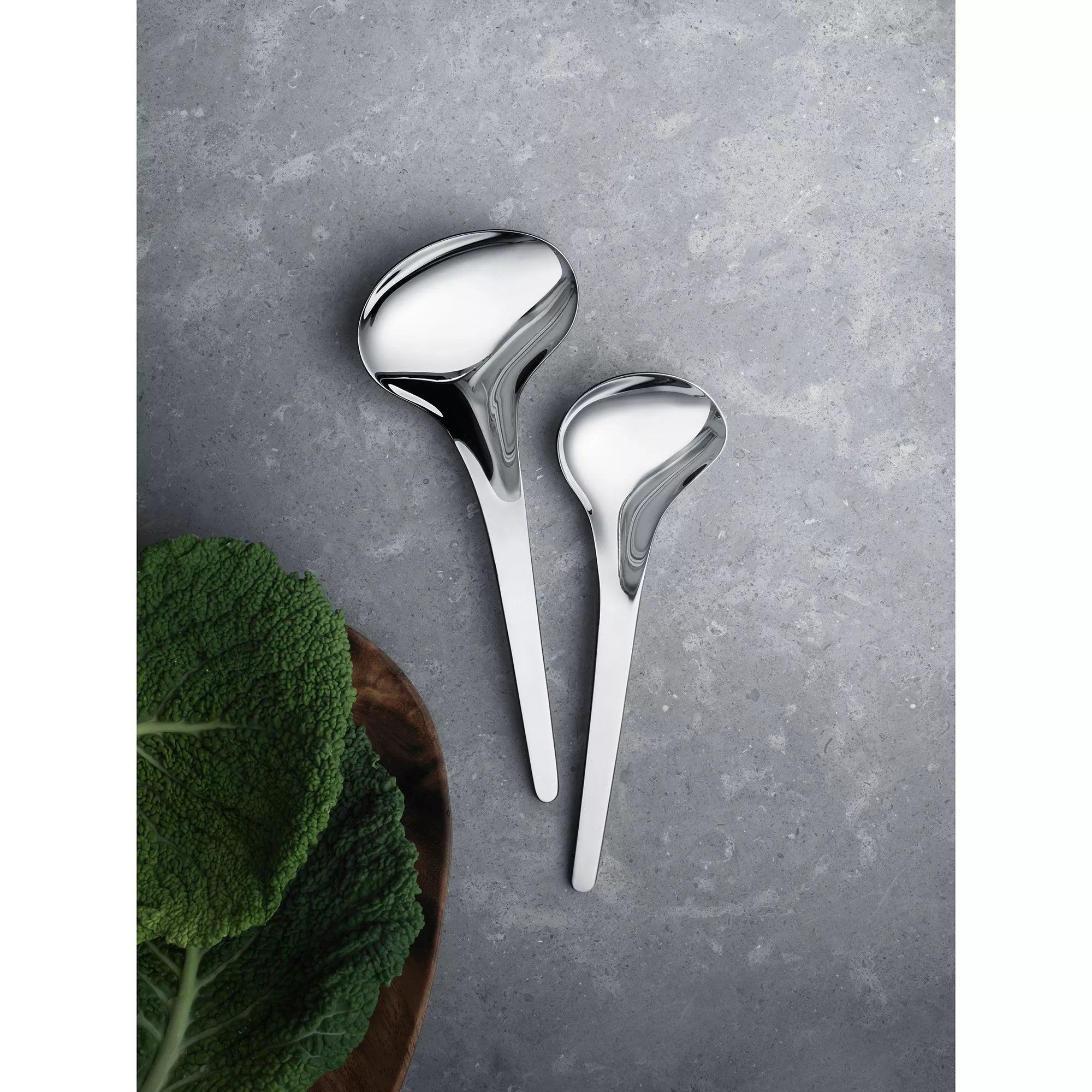 Georg Jensen Bloom serving spoons set of 2, UK version