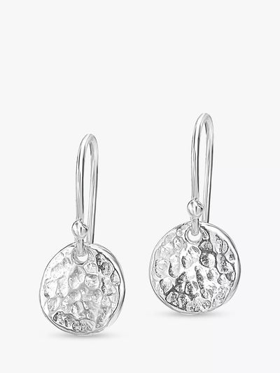 John Lewis Dower & Hall Textured Disc Drop Earrings- Buy online at McGrocer