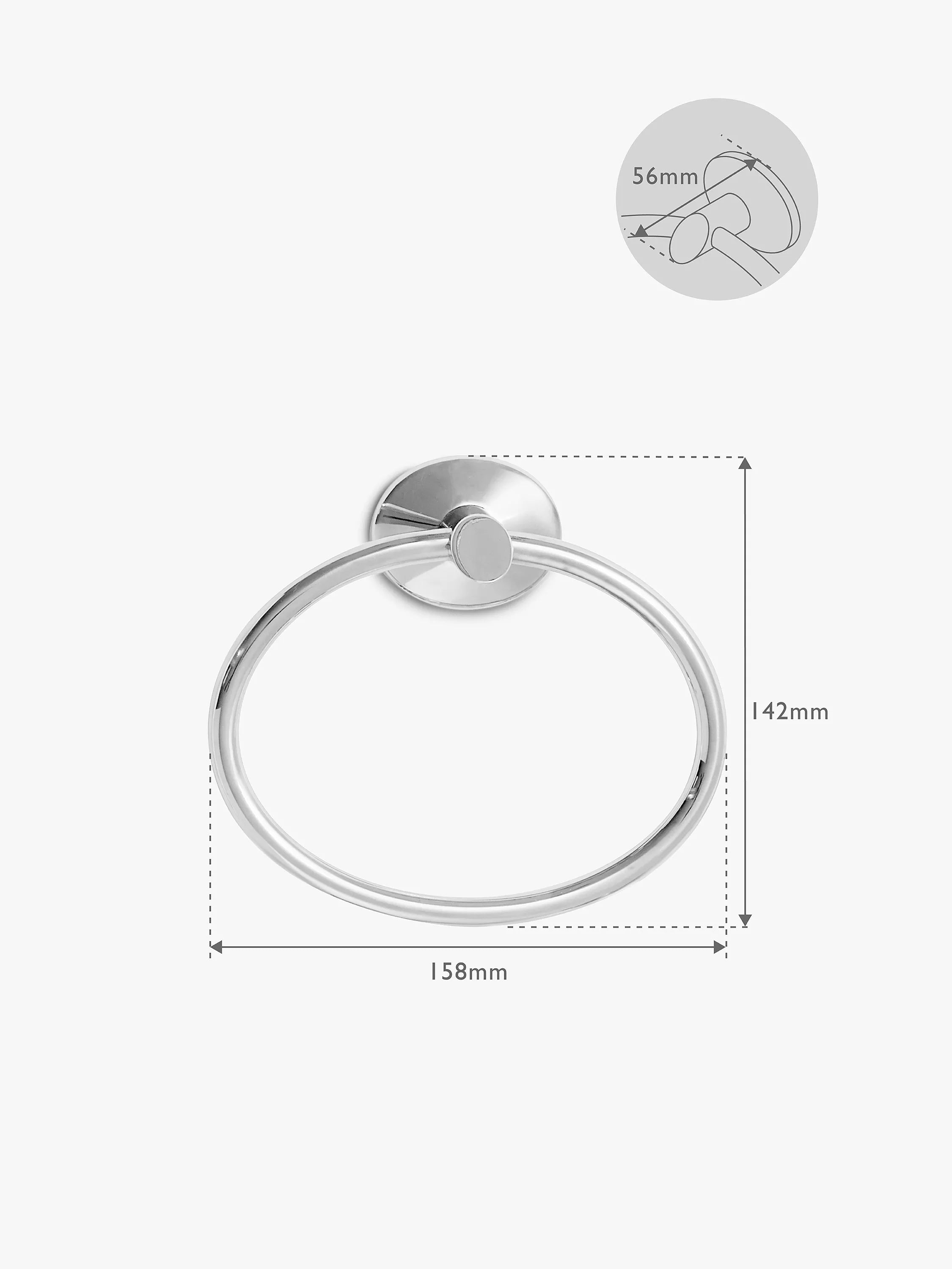 Robert Welch Oblique Towel Ring stainless steel bathroom accessory, imported from the UK