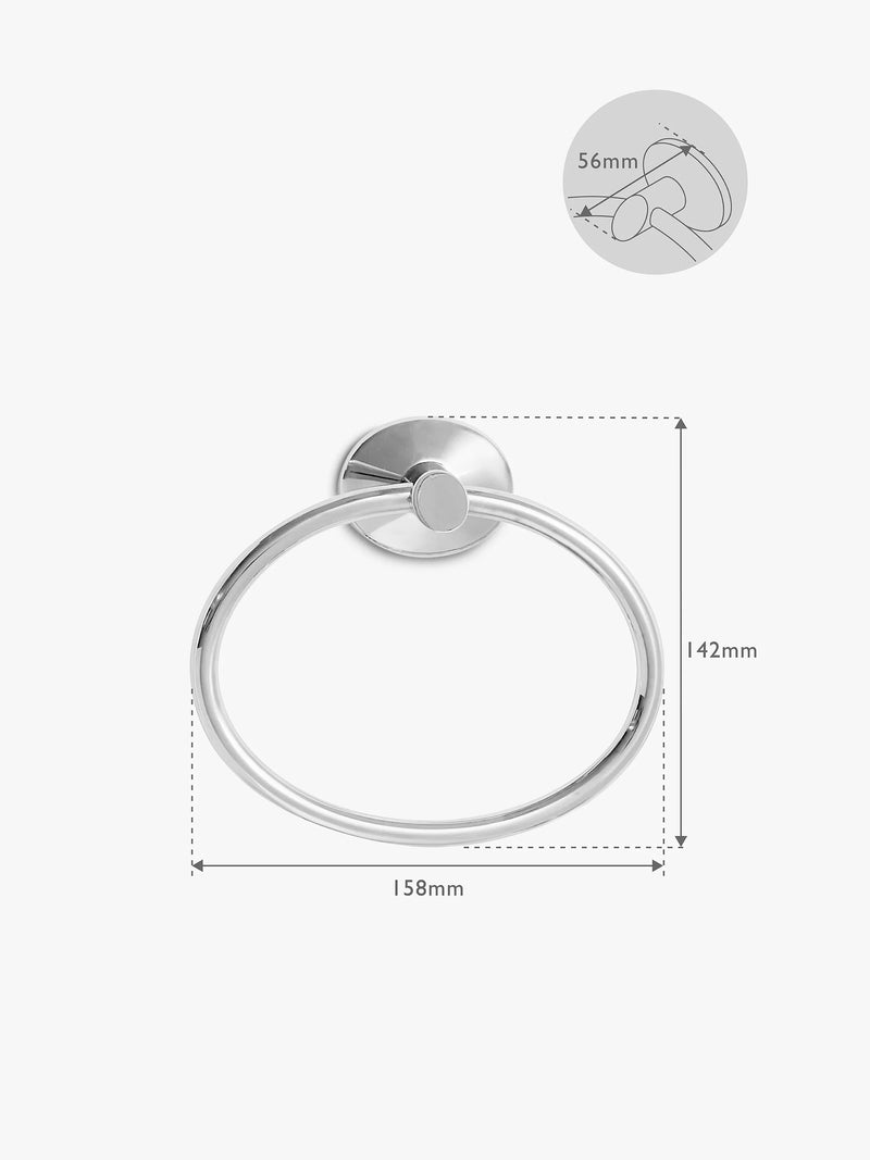 Robert Welch Oblique Towel Ring stainless steel bathroom accessory, imported from the UK
