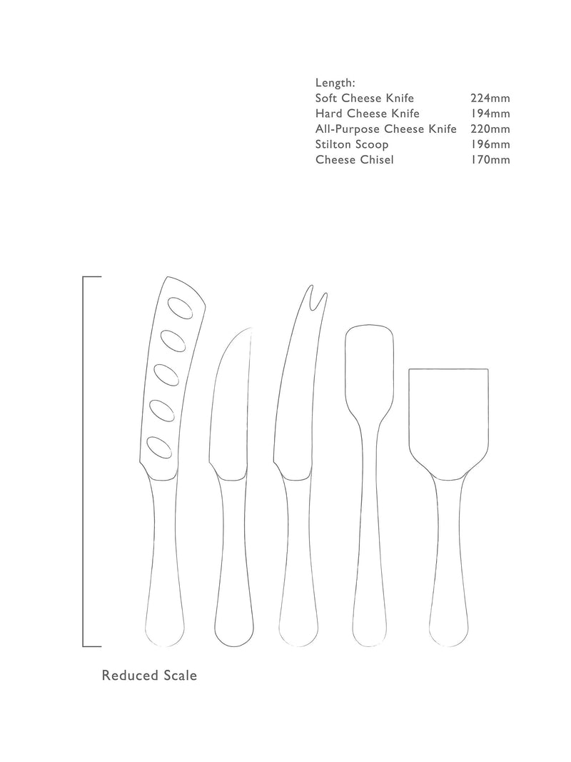 Robert Welch cheese knife set 5 piece oak gift box - British product