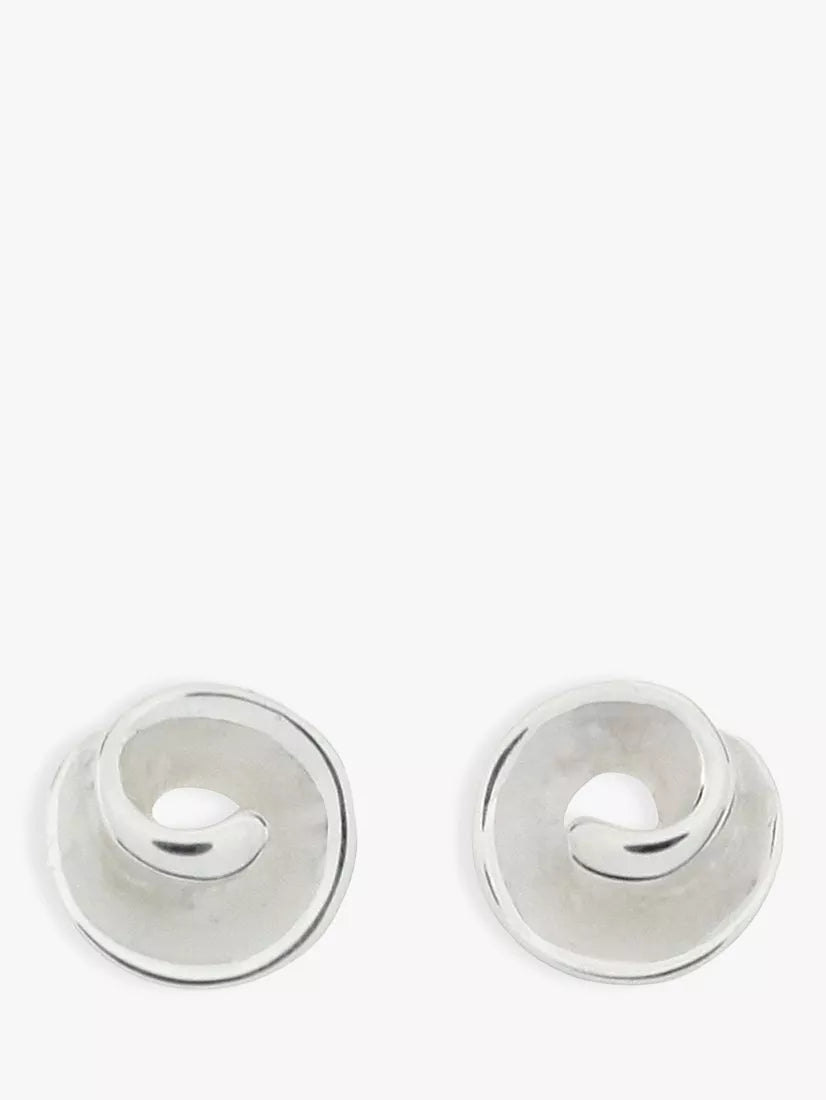 Nina B swirl stud earrings sterling silver 0.9cm, UK version