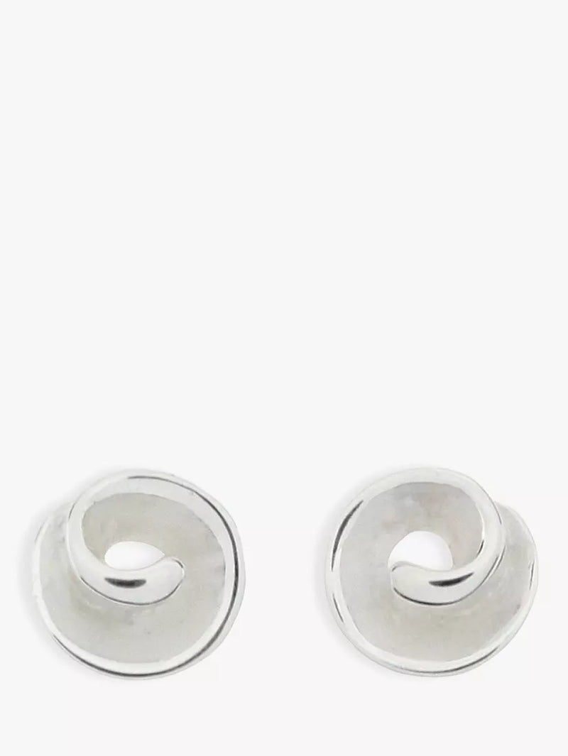 Nina B swirl stud earrings sterling silver 0.9cm, UK version