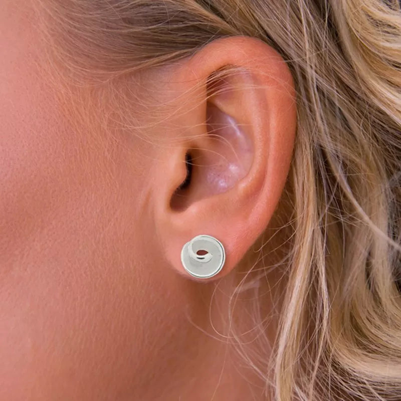 Nina B swirl stud earrings sterling silver 0.9cm, UK version