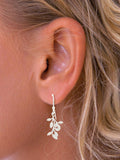 Nina B leaves drop earrings sterling silver 2.5cm, imported from the UK