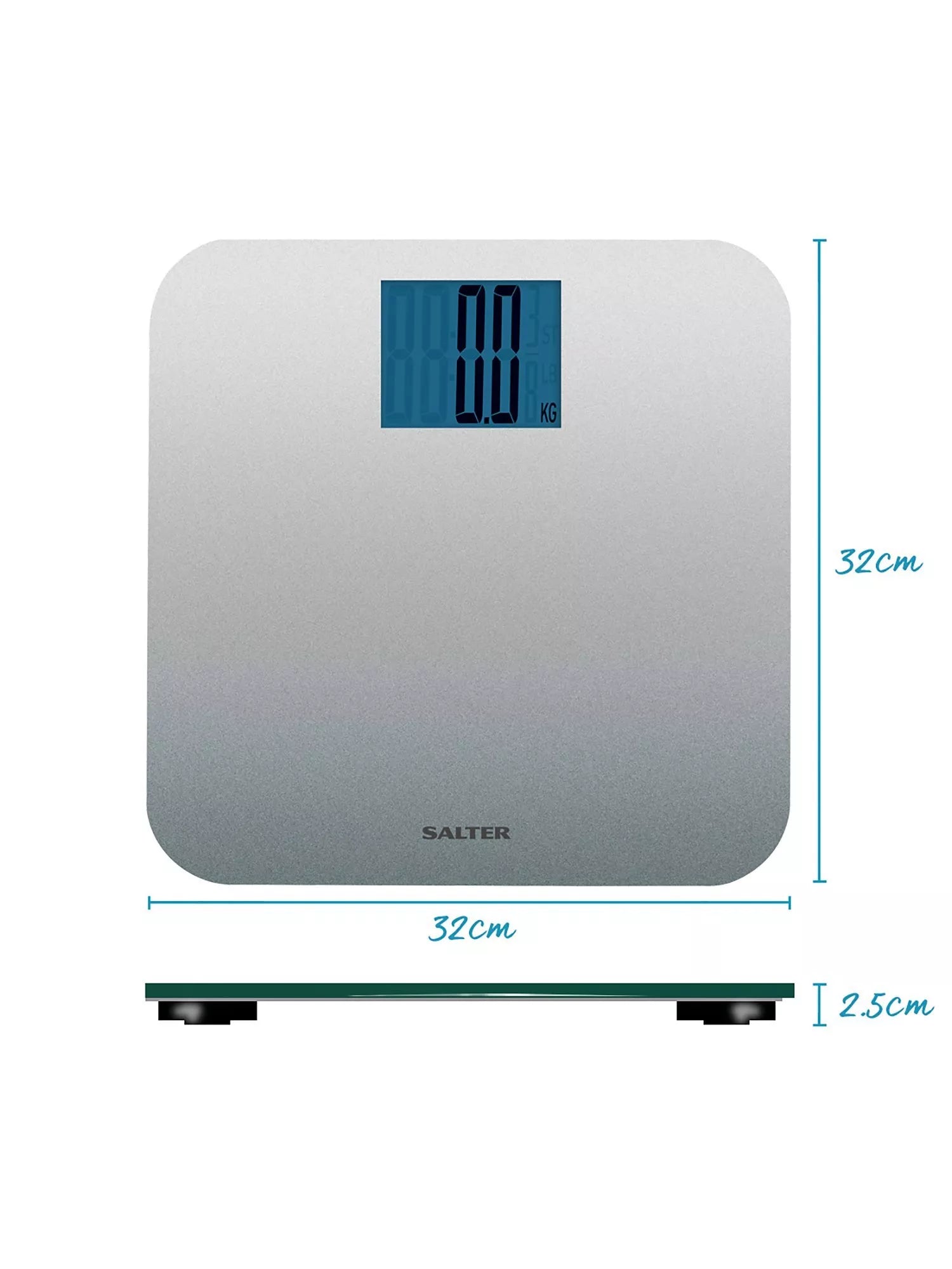 Salter digital bathroom scale silver glitter (British brand)