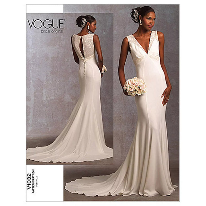 Vogue Bridal sewing pattern 1032 for wedding gown, imported from the UK