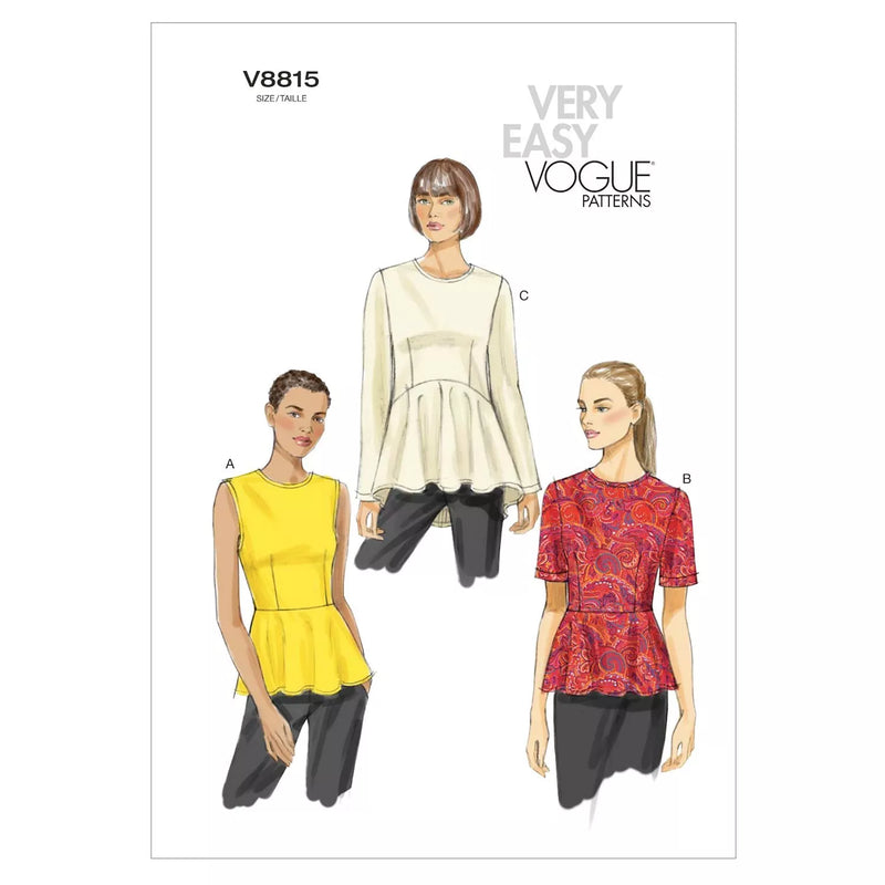 Vogue sewing pattern 8815 plumber top (British brand)