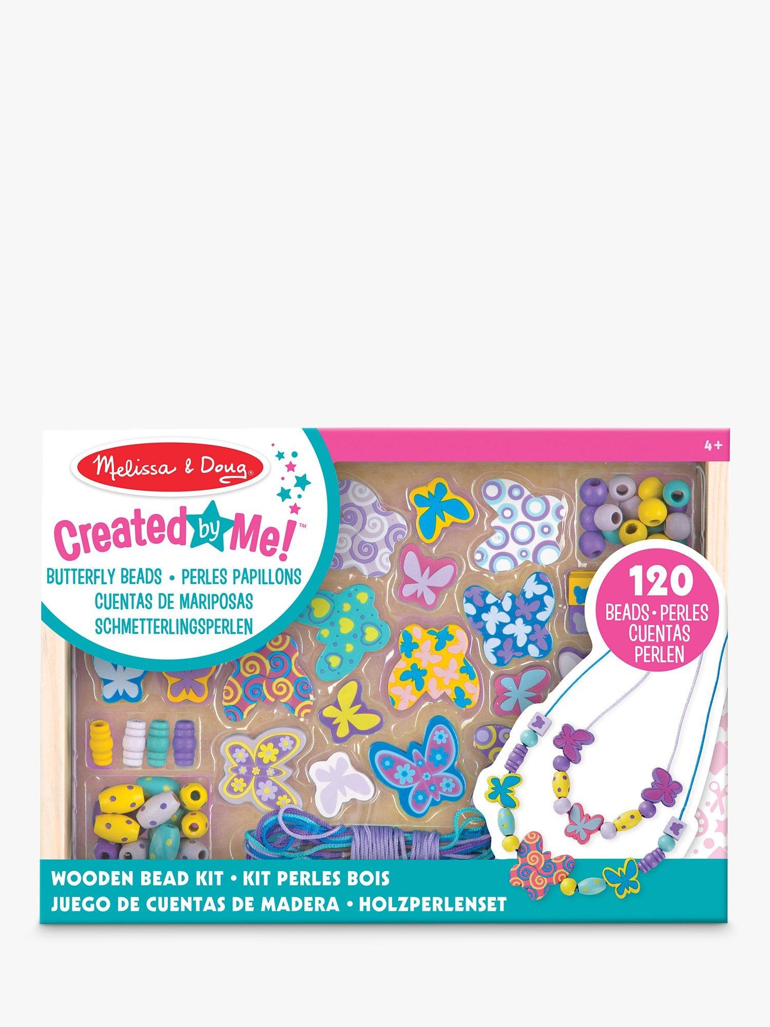 Melissa Doug butterfly friends bead set imported from the UK, 120+ wooden jewelry crafting accessories