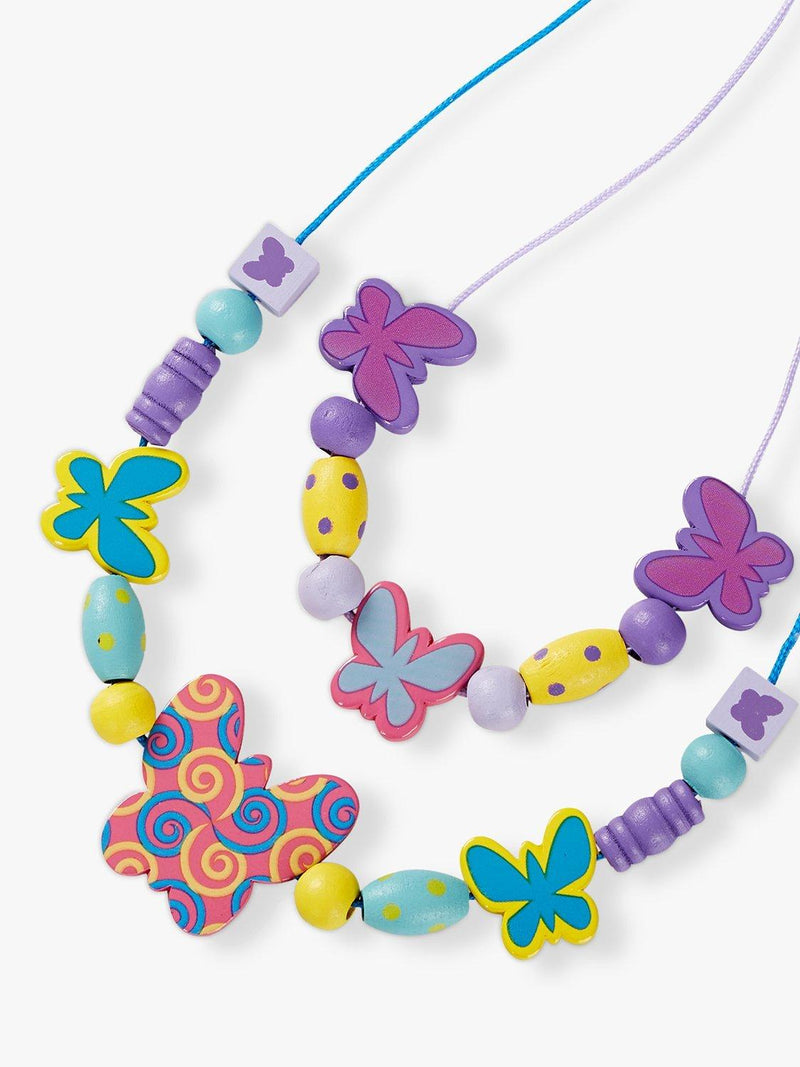 Melissa Doug butterfly friends bead set imported from the UK, 120+ wooden jewelry crafting accessories