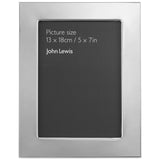 John Lewis silver plated wide border photo frame, imported from the UK