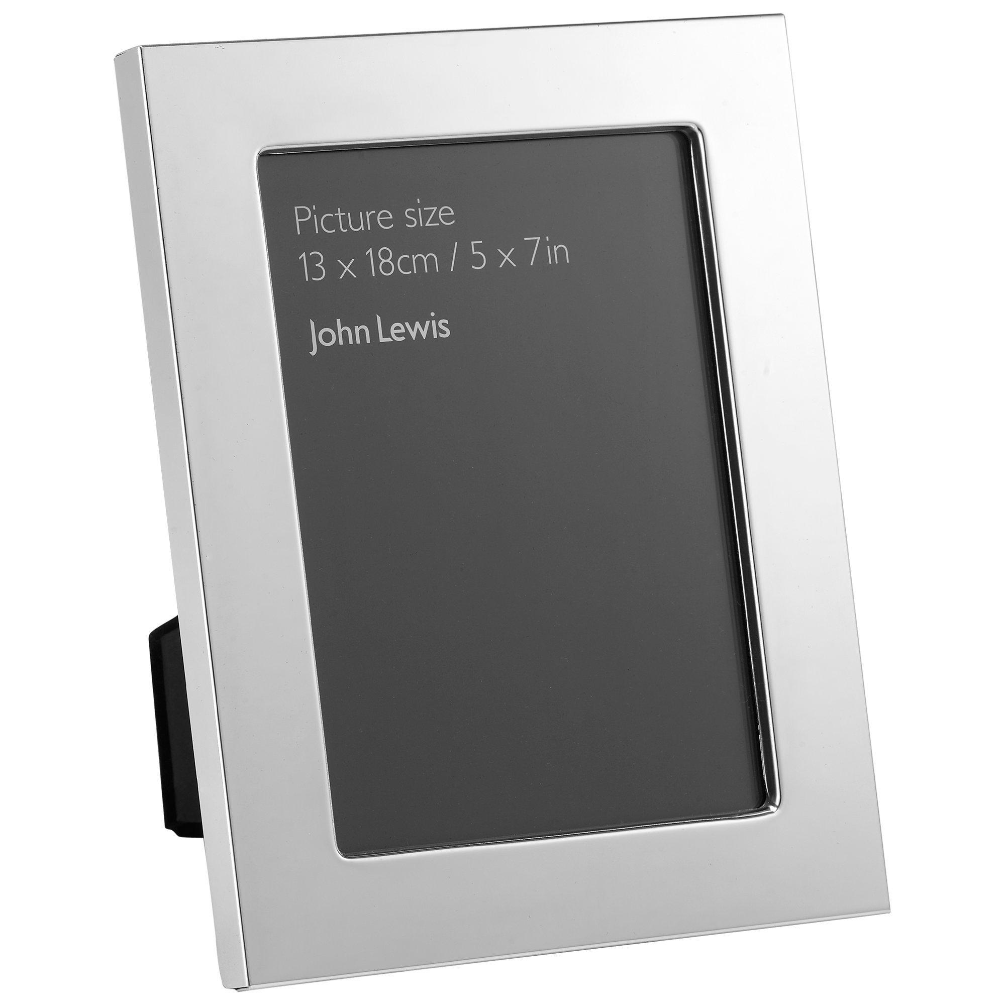 John Lewis silver plated wide border photo frame, imported from the UK