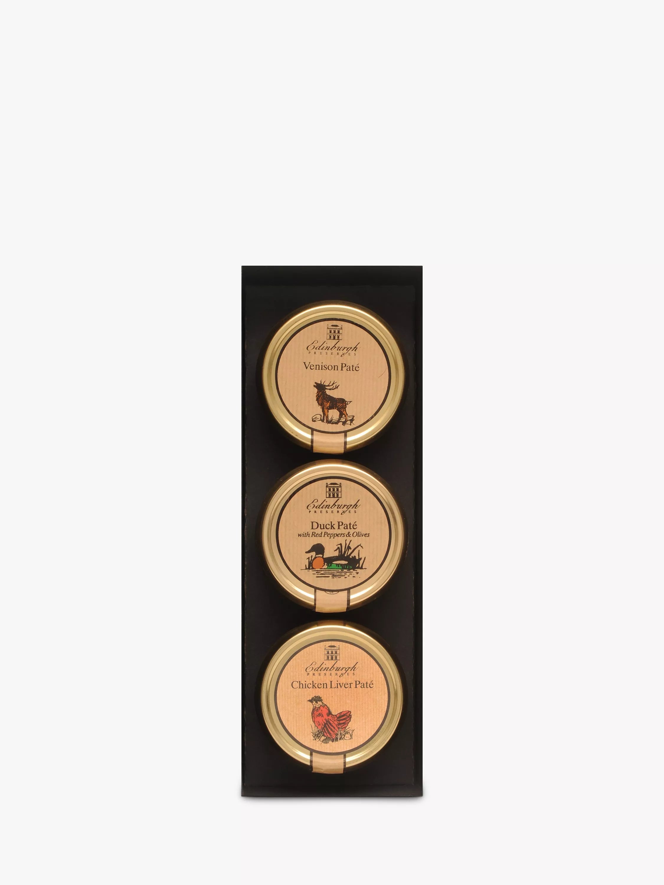 Edinburgh Preserves duck, venison, chicken liver pâté trio 540g - British product