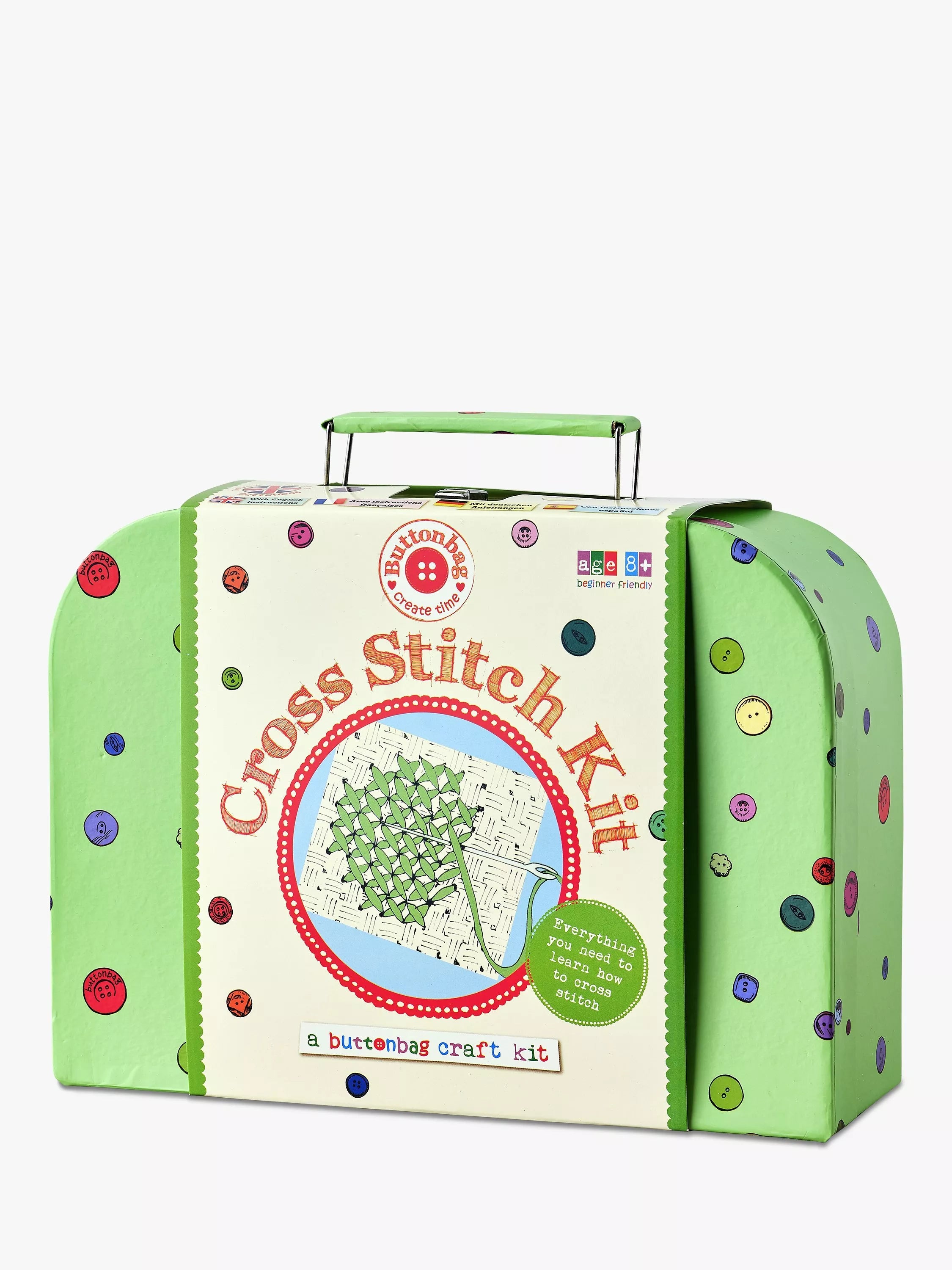 Buttonbag beginner's cross stitch carry kit, UK version