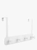 John Lewis Over The Door 4 Hook Hanging Rack, White