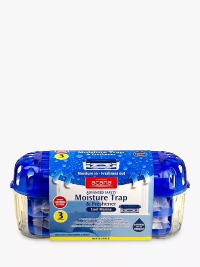 John Lewis Acana Advanced Safety Moisture Trap Dehumidifier - 3 Cartridges, Absorbs Up to 1000ml- Buy online at McGrocer