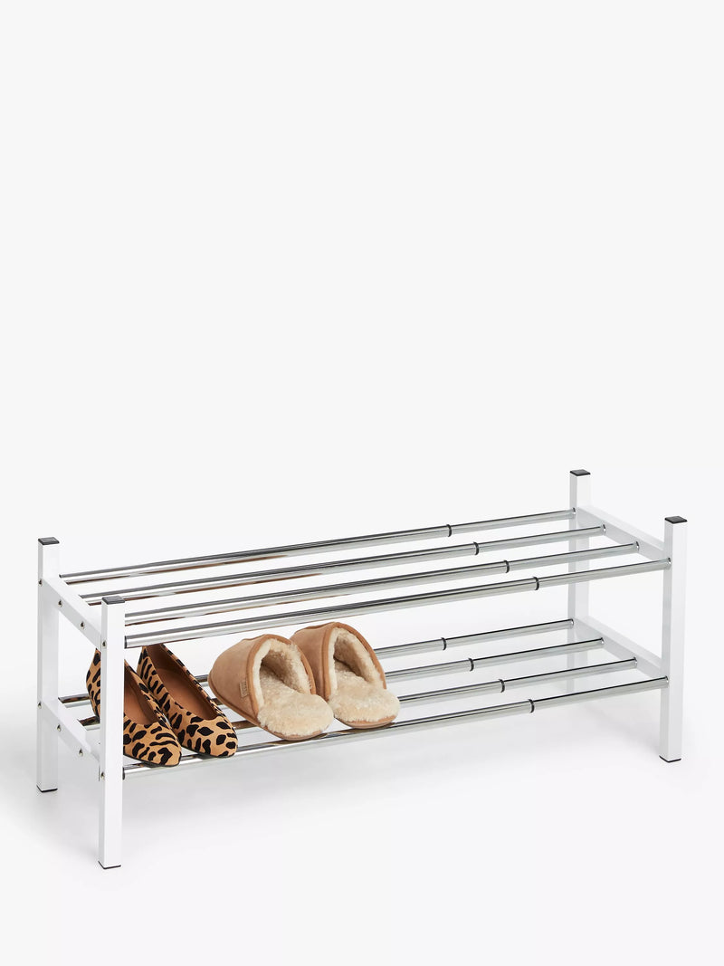 John Lewis 2 tier extendable chrome shoe rack, imported from the UK