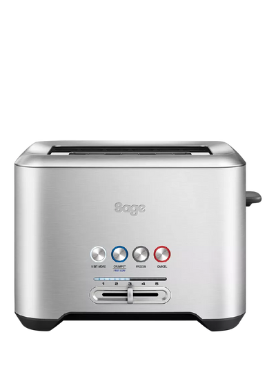 John Lewis Sage A Bit More 2-Slice Toaster Brushed Metal- Buy online at McGrocer