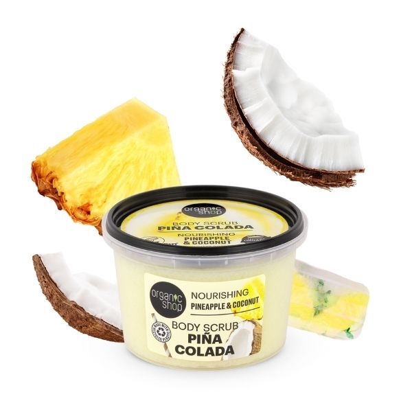 Organic Shop body scrub Pina Colada 250ml, imported from the UK