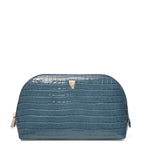 Aspinal of London small leather croc-embossed cosmetic case - British product